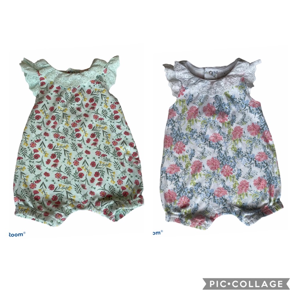 Laura Ashley Baby Girl Rompers - Set of 2